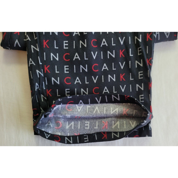 CALVIN KLEIN Fleece Pajama Lounge Sleep Pants Large Black Allover Logo MSRP$42 - Picture 8 of 8